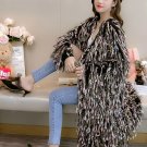 RSS Boutique Lazy Mohair Tassels and Fringe Long Black Sweaters Black Cardigan for Women