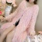 RSS Boutique Lazy Mohair Tassels and Fringe Long Black Sweaters Black Cardigan for Women