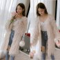 RSS Boutique Lazy Mohair Tassels and Fringe Long Black Sweaters Black Cardigan for Women