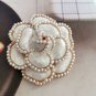 Fashion Elegant Camelia Brooch Black Pearls Brooch for Women Fancy Brand CC Jewelries