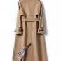 Luxury Trench Coats for Women Plaid Lining Checkered Pattern Light Brown Elegant Lady Trench Coats