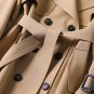 Luxury Trench Coats for Women Plaid Lining Checkered Pattern Light Brown Elegant Lady Trench Coats