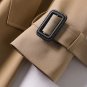 Luxury Trench Coats for Women Plaid Lining Checkered Pattern Light Brown Elegant Lady Trench Coats