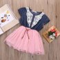Free Denim Headband for Cute Western Denim Dress for Infant Girls Embroidery Bodice Dress for Infant