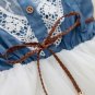 Free Denim Headband for Cute Western Denim Dress for Infant Girls Embroidery Bodice Dress for Infant