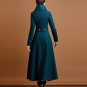 Rsslyn Fashion Winter Coats Turtleneck Overcoats 100% Wool Dress Coats for Women Military Buttons
