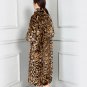 High Quality Leopard Trench Coats for Women Plus Sizes Super Soft Fur Coats