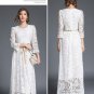 Medium White Bridal Dress Lacy Bridesmaids Maxi Dresses Fashion White Dress for Women