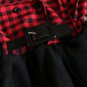 Rsslyn Red Checkered tops with Belt Tutu Dress Plaid Dress Fall, Thanksgiving Outfit