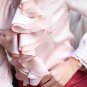 White Ruffled Blouses for Women Mandarin Collar Vintage Silk Blouses for Women