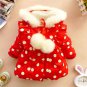 READY TO SHIP Navy Blue Jackets for Baby Girls with Big Bow Hooded Polka Dots Kids Jackets