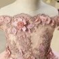Quinceanera Off Shoulder Pink Formal Wear for Girls Pink Dress for Toddler Girls Tutu Dress