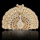 Rsslyn TF Golden Clutch for Parties Golden Handbag for Prom Golden Peacock Bags for Women