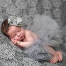 New Newborn Props Baby Props Gray Skirts with Matching Gray Headband