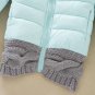 Free Shipping Mintgreen Knitted Splicing Stylish Removable Fur Hood Long Sleeve Women's Down Coat