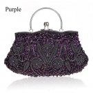 Purple Free Shipping Purple Clutch Evening Exquisite Embroidery Beaded Clutch for Women