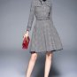 Women's Gray Dress Houndstooth Pattern Checkered Plaid Design Small Size Dress