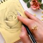 Rsslyn New Resizable Bee Ring 1ct Oval Citrine Rings 14K Yellow Gold Plated Rings