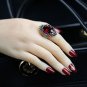 New Trendy Red Crystal Party CZ Rings for Women Size 6 Rings Antique Silver Rings