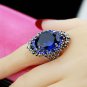 New Trendy Red Crystal Party CZ Rings for Women Size 6 Rings Antique Silver Rings