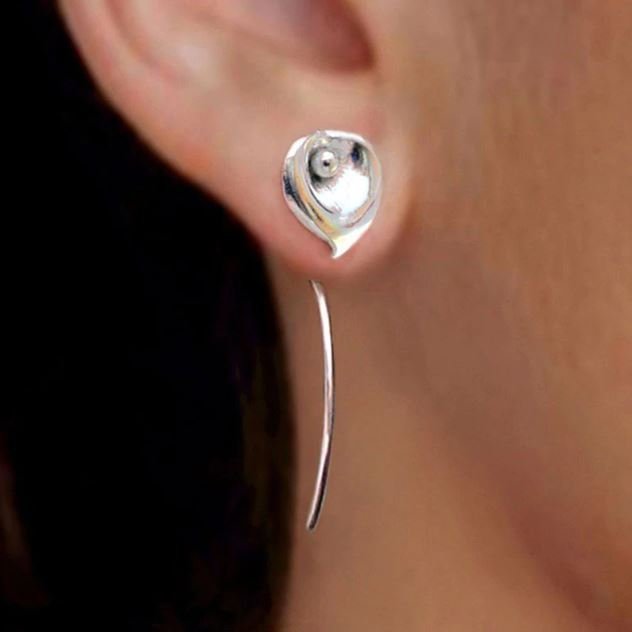 Rsslyn Unique Silver Calla Lily Flower Earrings for Women Minimalist Targets