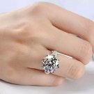 Elegant Bridal Rings 8 ct Big CZ Diamond White Gold Plated Engagement Rings