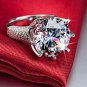 Elegant Bridal Rings 8 ct Big CZ Diamond White Gold Plated Engagement Rings