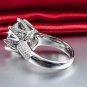 Elegant Bridal Rings 8 ct Big CZ Diamond White Gold Plated Engagement Rings