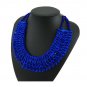 Royal Blue Necklaces for Women Royal Blue Silk Chokers for Women Fashion Trendy Bib Statement