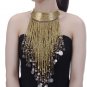 Rsslyn African Golden Collar Black Necklaces Chieftains Money Long Tassels Necklace for Women
