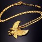 New Thick American Eagle Necklace 24K Gold Plated Eagle Necklace and Pendant