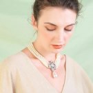 Dazzling Bride's Necklace Four Layers Vintage Style Ivory Pearl Beads Chokers for Women