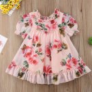 Sleeveless Pink Dress for Summer Spring Dress Cute Floral Baby Girls Dress with Floral Headband