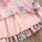 Sleeveless Pink Dress for Summer Spring Dress Cute Floral Baby Girls Dress with Floral Headband