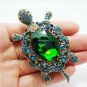 Lavish Green Stones Embellishment Shiny Emerald Stones Scarf Brooch Green Brooch