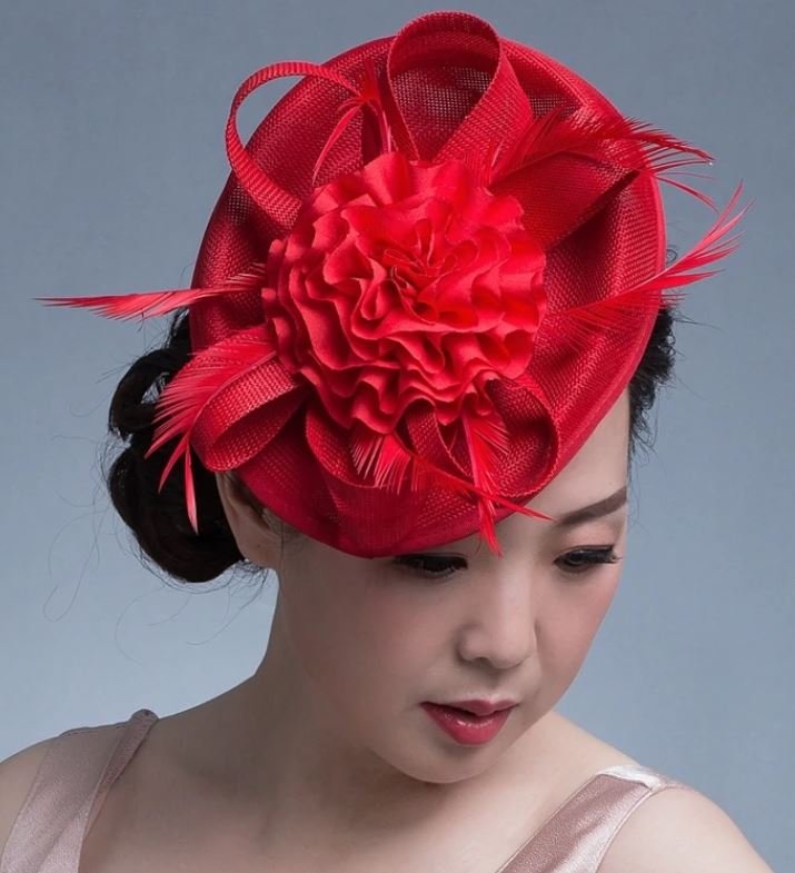 RSS Boutique Free Shipping Be-You-T-Full Red Pillbox Princess Kate's Fascinator