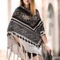 Black Winter Wraps for Women Colorful Triangle Shawls Winter Wool Wraps for GrandMa
