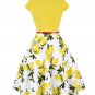 New Lemon Prints Yellow Dress for Women Yellow Dresses for Spring Season