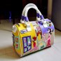 Italian Bags Braccialini Hot Pink Tote Bags for Women-Beautiful Handiwork Patchworks
