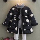 New Black Parka for Baby Girls Black Polka Dots Thick and Warm Black Coats
