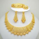 New Dubai Gold Jewelry Set 4pcs/SET Gold Plated Ring Gold Plated Necklace