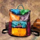 Multicolor Backpacks for Women Roomy Traveling Bags for Women Real Leather Knapsacks for Men
