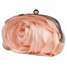 READY TO SHIP Peach Evening Bags for Women Peach Clutch for Bridesmaids Big Rose Small Handbags