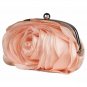 READY TO SHIP Peach Evening Bags for Women Peach Clutch for Bridesmaids Big Rose Small Handbags