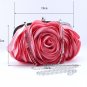 READY TO SHIP Peach Evening Bags for Women Peach Clutch for Bridesmaids Big Rose Small Handbags