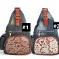 New Denim Backpacks Lacy Chest Bag for Women I-Phone Outlet Denim Sling Bag-Denim Casual Day