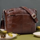 Brown Leather Bags 8 Pockets Real Leather Bags for Women Durable Convertible Small Bags LMF24-191