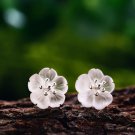 Lotus Flower Real 925 Sterling Silver Earrings Natural Crystal Gems Fine Jewelry for Women