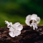 Lotus Flower Real 925 Sterling Silver Earrings Natural Crystal Gems Fine Jewelry for Women