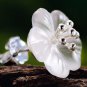 Lotus Flower Real 925 Sterling Silver Earrings Natural Crystal Gems Fine Jewelry for Women